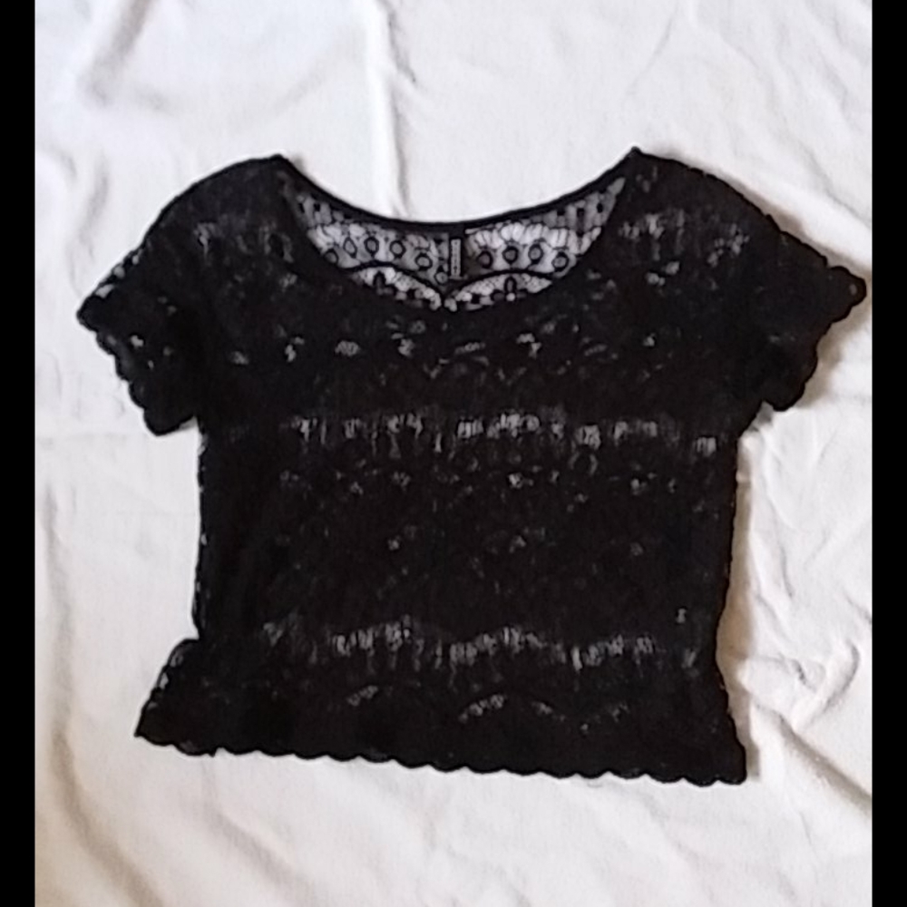 H&M Black Lace Crop Top